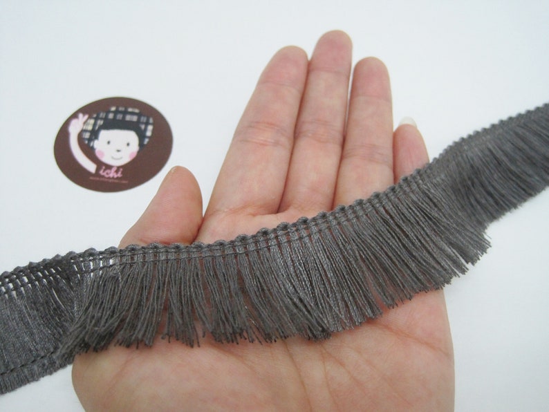 5 Yards Dark Gray Cotton Tassel Trim Gray Trim Gray Tassel Etsy
