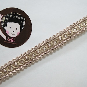 5 Yardas 1/2" Beige Gimp Braid Trim, Gimp Braid, Braided Gimp Trim, Scroll Braid Trim, Chinese Braided Trim, beige trim, beige gimp, vintage