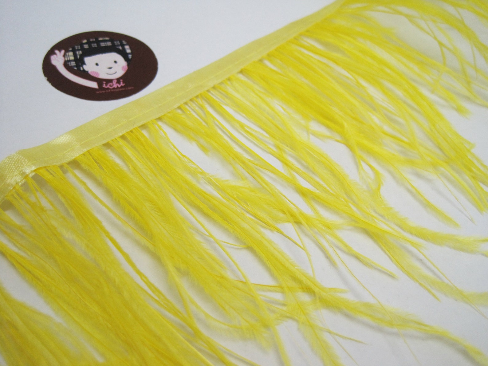 1 Yard Ostrich Trim Yellow Fringe Ostrich Feather Ostrich Etsy
