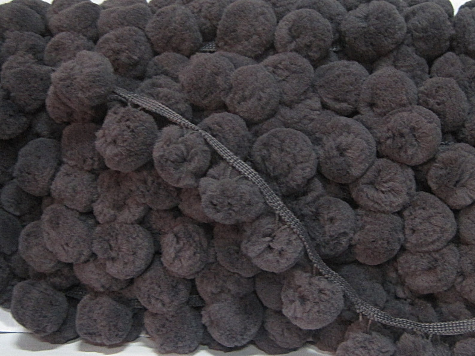 5 Yards Dark Gray Jumbo Pom Pom Trim Extra Large Pom Pom Etsy