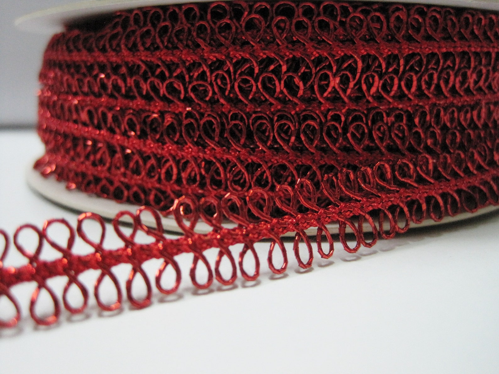5 Yd Red Metallic Double Picot Trim picot edge trim double Etsy