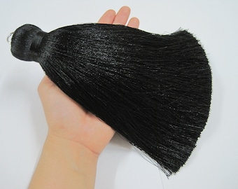 1 pc Jumbo Tassel, Black Tassel, Wholesale Tassels, jumbo silk tassel, big tassel, tassel supplies, black big tassel, silk tassel, black