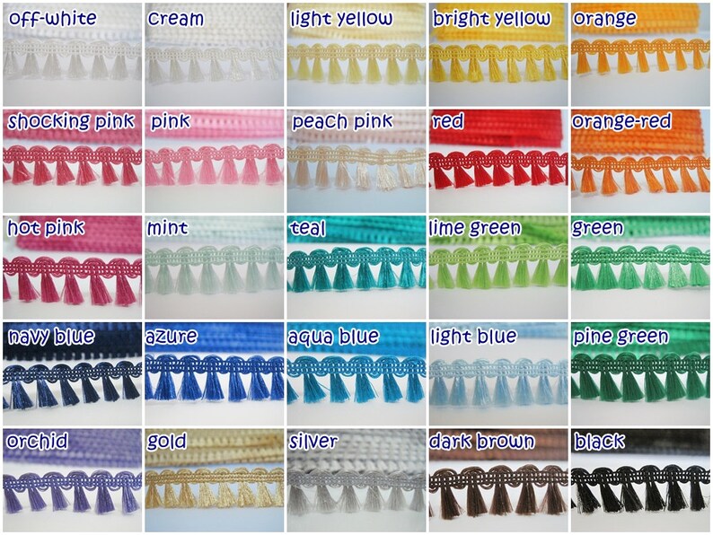 5 Yards Hot Pink Mini Tassel Trim Shiny Tassel Trim Pink Etsy