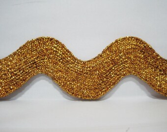5 Yards Gold Jumbo Metallic Rick Rack Trim, Metallic rick rack, Jumbo Ric Rac, Metallic trim, Rick Rack Trim, jumbo rick rack, gold trim