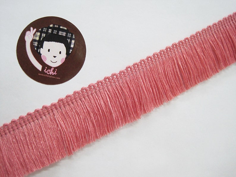 5 Yards Rose Pink Cotton Tassel Trim Pink Trim Pink Tassel Etsy