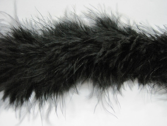 1 Yard 2.5 Feather Trim, Black Feather Trim, Ostrich Feather Trim