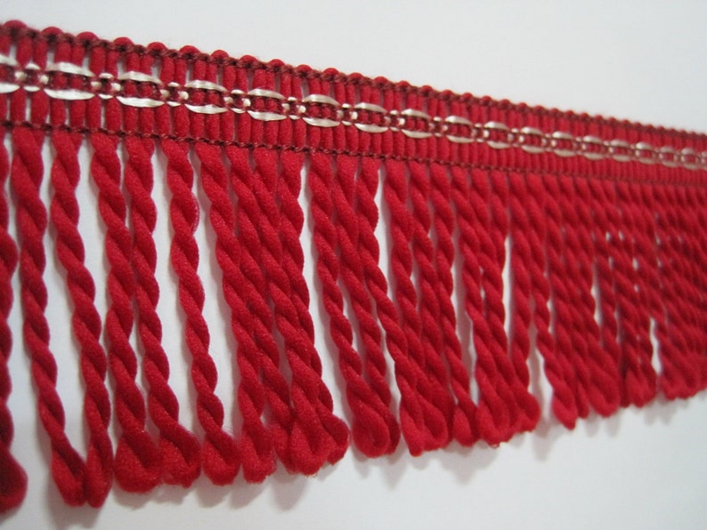 1 yard Red Bullion Fringe Bullion trim Twisted rope Drapery Etsy
