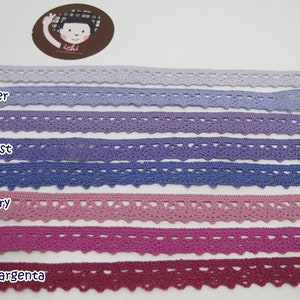 5 yards 3/8" Violet Crochet Lace Trim, Purple crochet lace Lace Trim, Crochet Lace Trim, Cotton Lace Trim, Lace Trim Ribbon, Purple Lace