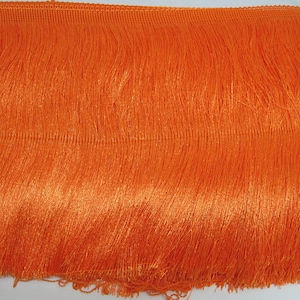 1 Yard 4" to 10" Orange-Red Chainette Fringe, Orange Trim, Fringe tassel trim, Chainette trim, Stage Clothing, orange chainette trim, orange