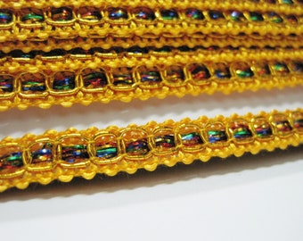 5m 5/16" Orange-Gold Borte, Gimp Borte, Geflochtene Gimp Borte, Scroll Borte, Gold Metallic Borte, orange gimp Borte, orange Borte