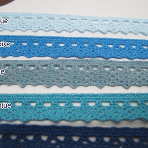 5 yards 3/8 Blue Crochet Lace Trim, Lace Trim, Crochet Lace Trim, Cotton Lace Trim, Blue trim, Lace Trim Ribbon, Wholesale trim, Blue lace image 3