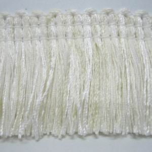 5 Yards Off-White Brush Fringe Trim, Tassel Trim, fringe, tassel fringe, fringe trim, white fringe, white tassel trim, white brushed fringe