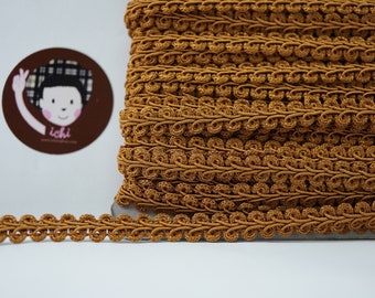 5 Yards 3/8" Golden Brown Gimp Braided Trim, Gimp Braid, Braided Cord, Braided Gimp Trim, Scroll Braid Trim, Brown trim, Brown Braided