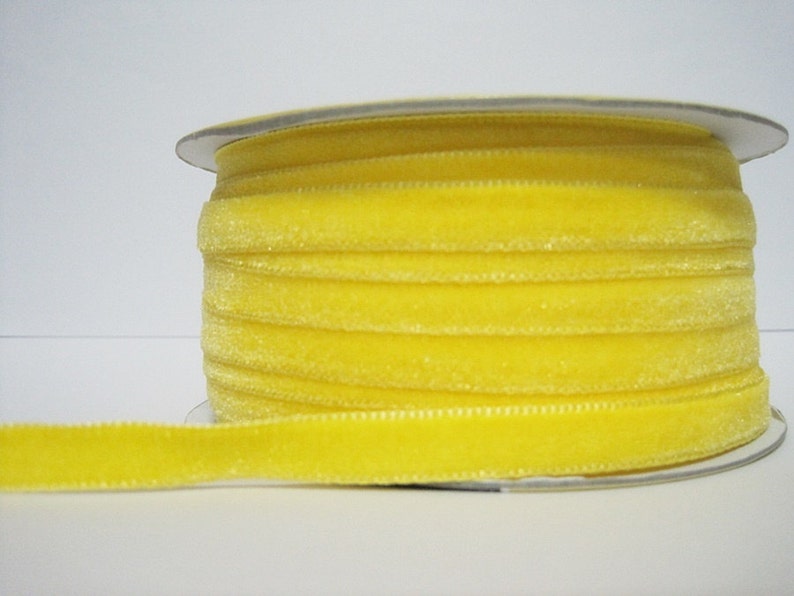 5 Yards 3/8 Mustard Yellow Velvet Ribbon Yellow Velvet Etsy