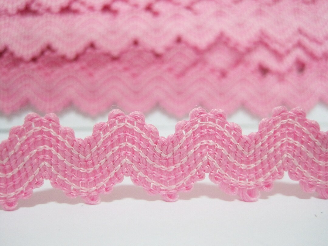 5 Yards Pink Elastic Rick Rack Trim, Elastic Trim, Ric Rac Trim, Rick