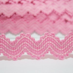 5 jardas Pink Elastic Rick Rack Trim, acabamento elástico, Ric Rac Trim, Rick Rack Lot, Rick Rack, acabamento elástico, acabamento rosa, rack rick rosa, rosa