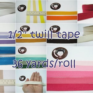 1 roll (36 yards) 1/2&quot; Herringbone Tape, Cotton Tape, Cotton Twill Tape, Cotton Ribbon, Cotton, Wholesale Cotton Tape, twill tape for masks