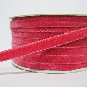5 yards 3/8&quot; Shocking Pink Velvet Ribbon, Pink Velvet Ribbon, Ribbon lot, Wholesale Ribbon, Pink Velvet trim, Hot Pink velvet ribbon, pink