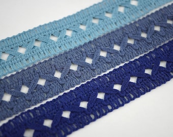 5 yards Blue Criss Cross Ribbon, Criss Cross trim, braided trim, Crossed Trim, criss cross lace, criss cross trim, blue criss cross lace