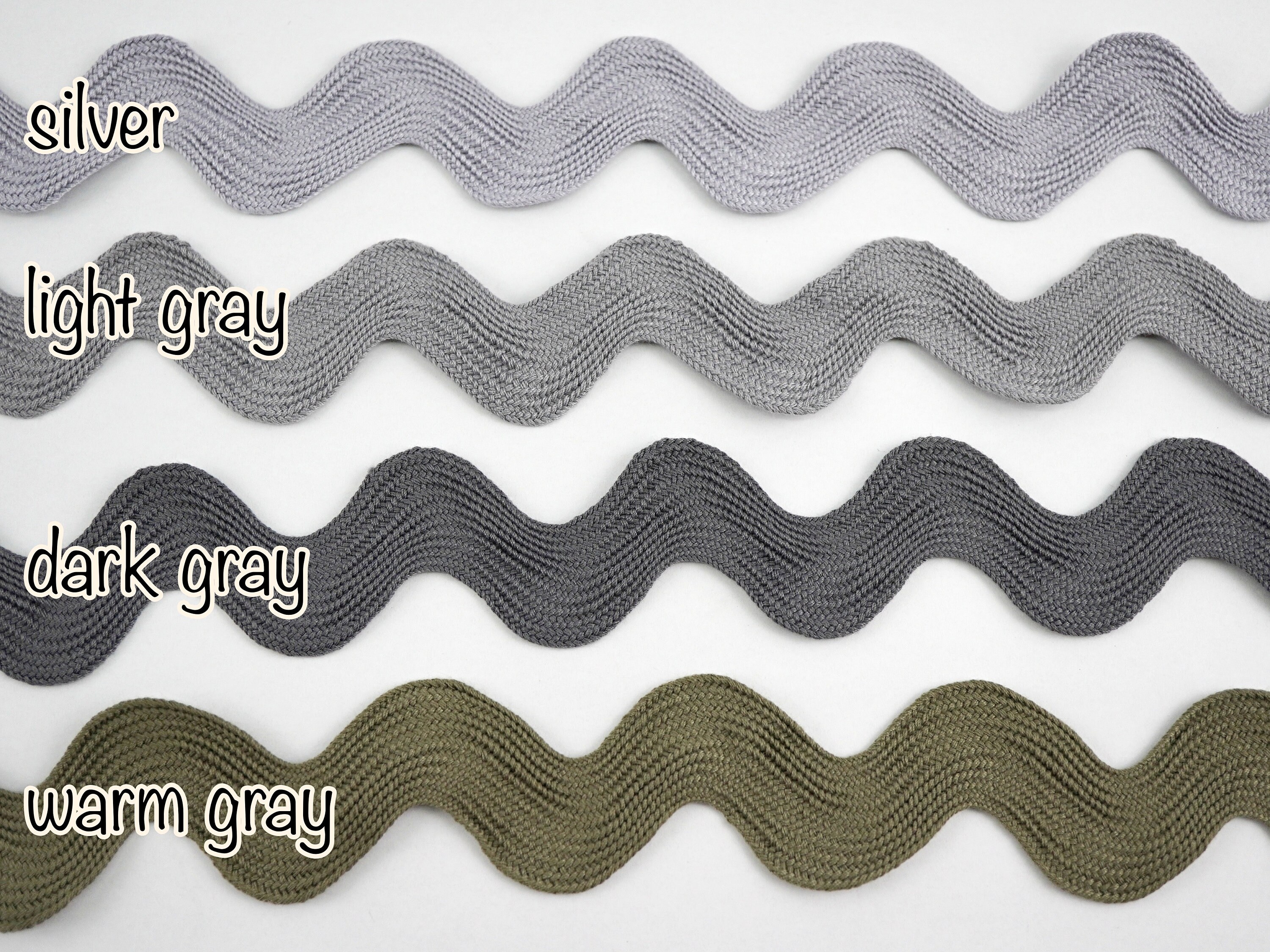 5 Yards Gray Jumbo Rick Rack Trim, Gray Rick Rack, Rick Rack Trim, Rick ...