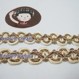5 yards Light Brown Braid, Braided Trim, braided headband, picot braid, scallop trim, brown trim, brown braided trim, brown lace,light brown