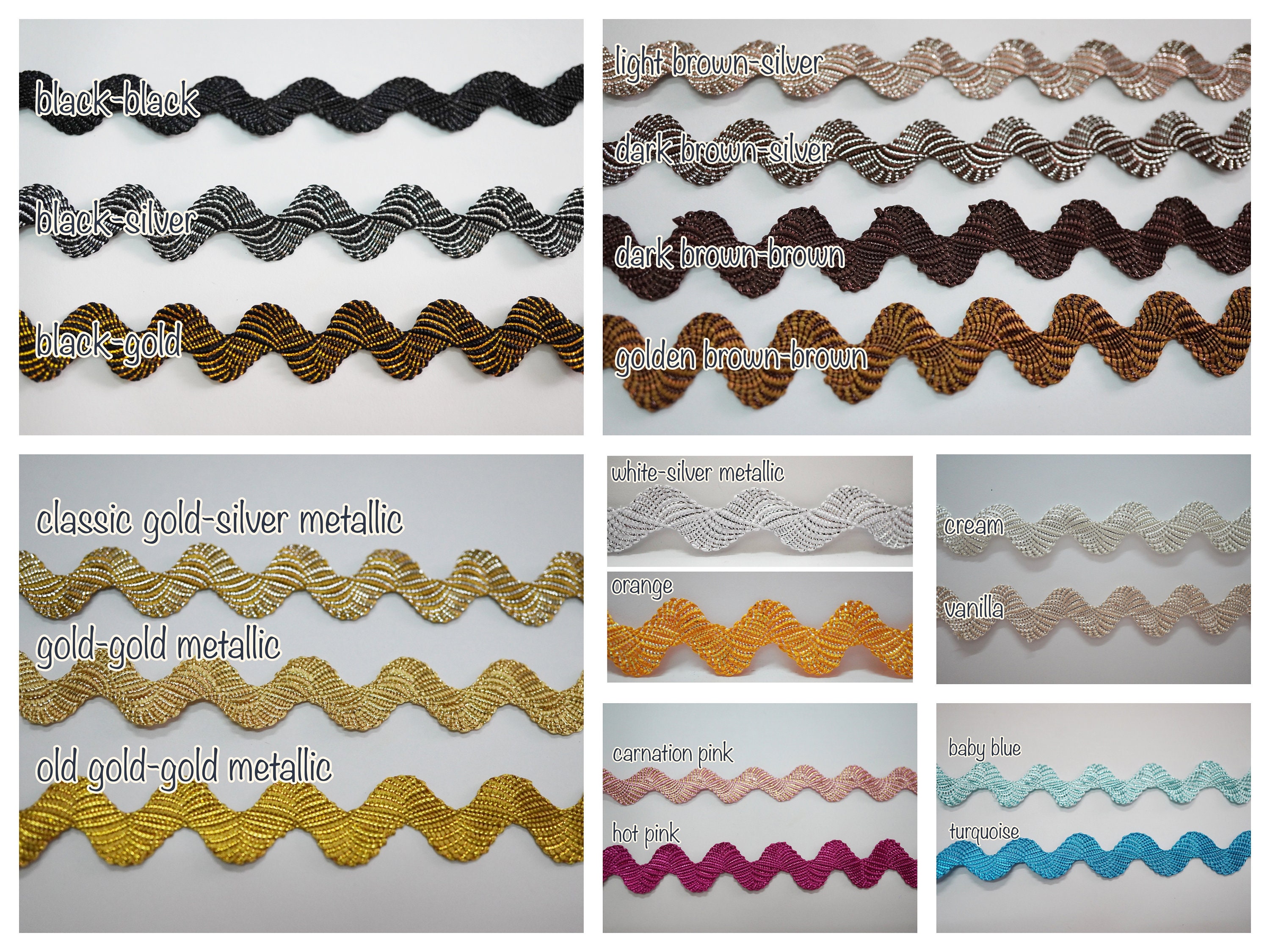 5 Yards Blue Metallic Rick Rack, Turquoise Metallic Rick Rack, Sparkly ...