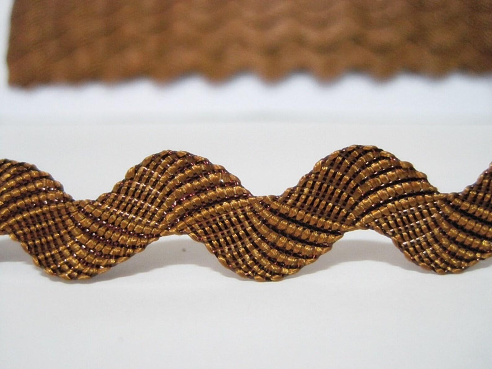 5 Yards Golden Brown Metallic Rick Rack Trim Brown Trim Ric Etsy