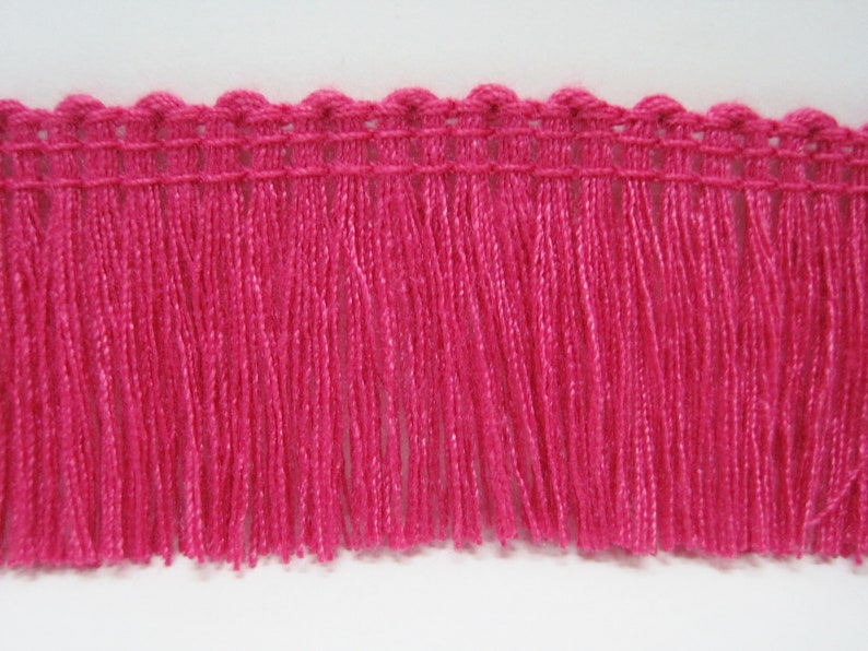 5 Yards Hot Pink Cotton Tassel Trim Pink Trim Pink Tassel Etsy