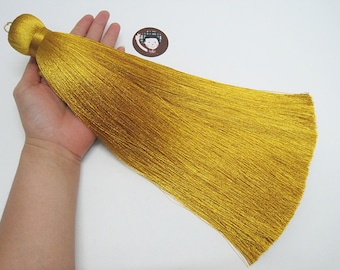 1 pc Classic Gold Jumbo Tassel, Big Tassel, Wholesale Tassels, jumbo silk tassel, tassel supplies, curtain tassel, decorative tassels, gold