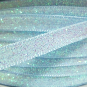 5 Yards hellblau Glitter Band (3/8), Glitter Garn, Metallic-Band, Glitter Garn, blau Glitter, blau, blaue Sband, Band viel, Band