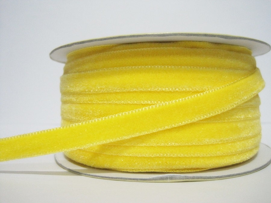 5 yards 3/8 Mustard Yellow Velvet Ribbon Yellow Velvet Etsy