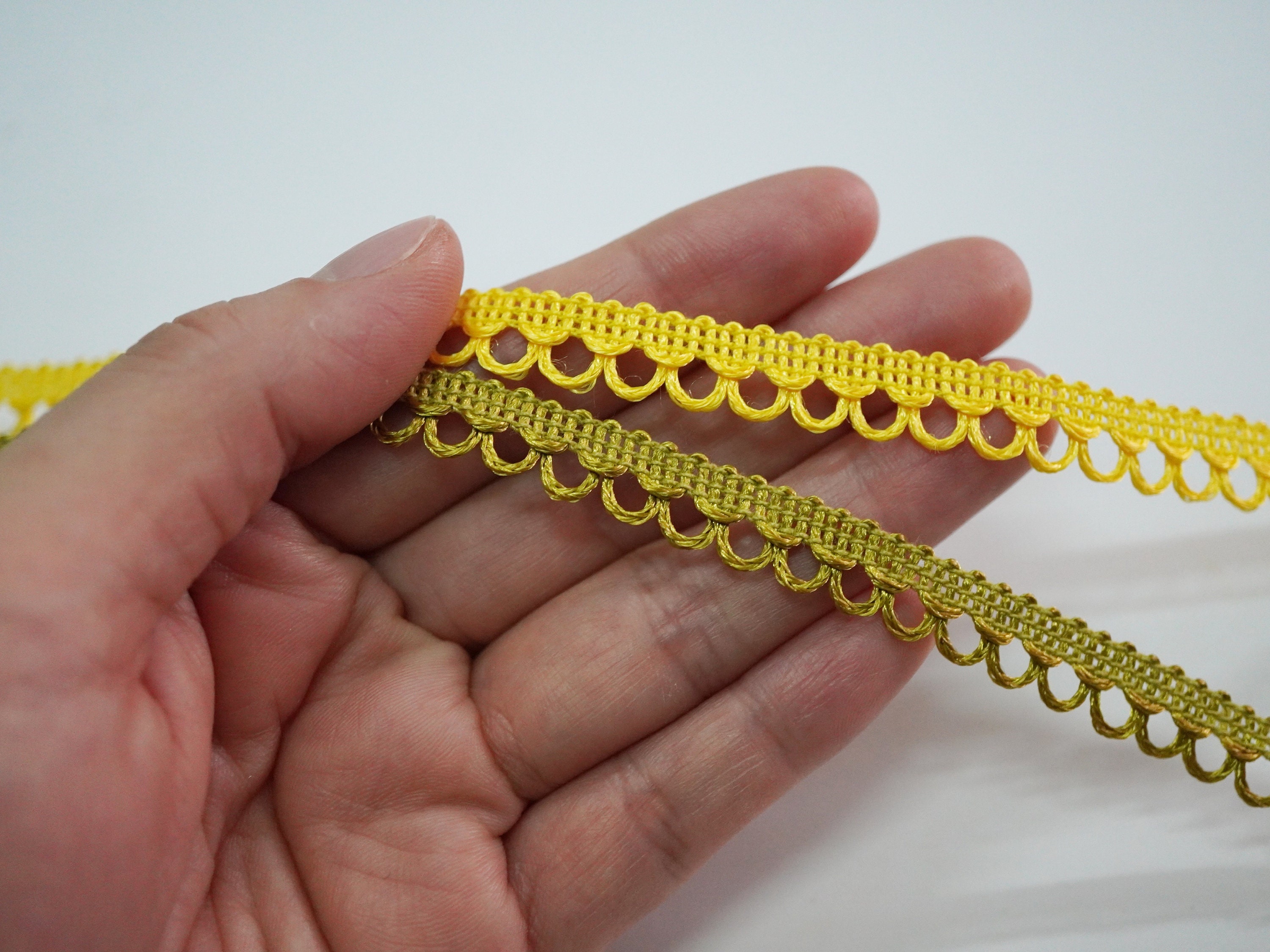 5 Yards Yellow Loop Trim, Yellow Loop Lace Trim, Wholesale Trim, Looped ...