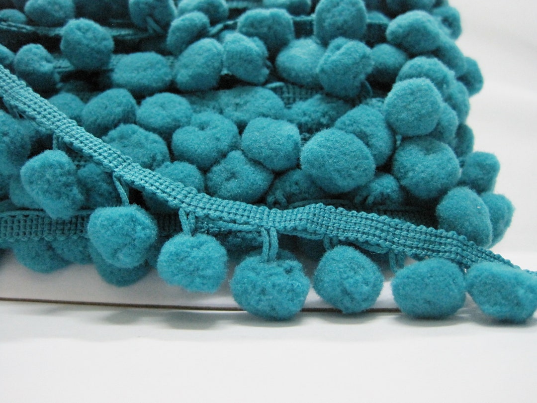 5 Yards 1.2 Cm Pom Pom Trim, Teal Pom Pom Trim, Green Pom Pom Trim
