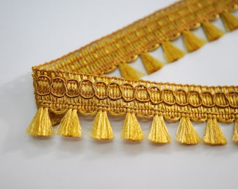 5 Yards 7/8" Classic Gold Tassel Braided Trim