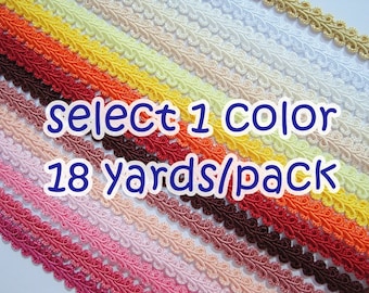 1 Pack (18 yards) Gimp Braided Trim 3/8"-wide, Gimp Braid, Braided Cord, Gimp Cord, Braided Gimp Trim,Scroll Braid Trim,Chinese Braided Trim