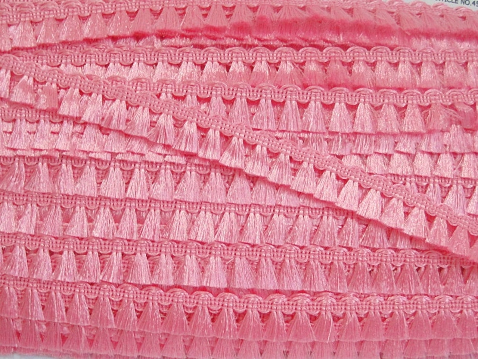 5 Yards Pink Mini Tassel Trim Shiny Tassel Trim Pink Trim Etsy