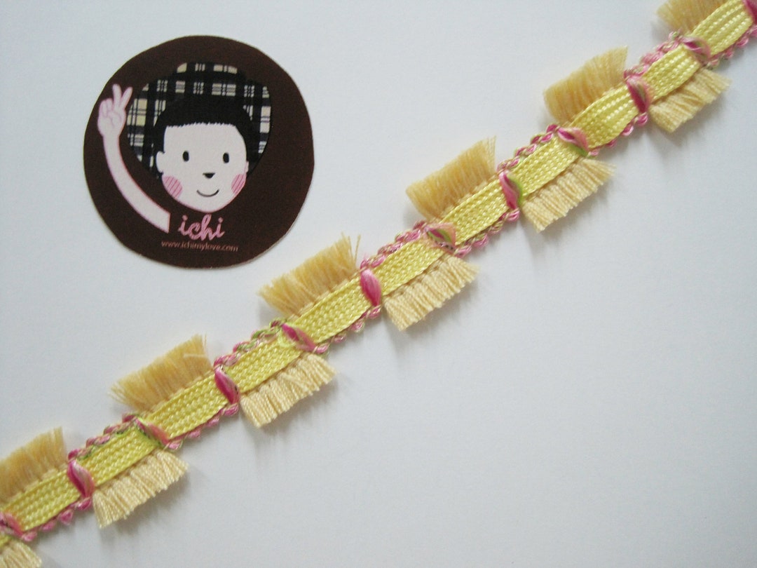 5 Yards 2side Yellow Tassel Trim, Wholesale Trim, Yellow Tassel Trim