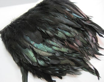 1 Yard Goose trim, Black Fringe, Goose Feather Fringe, Duck Feather Fringe, Feather trim, Fur trim, Black tassel fringe, black fur trim