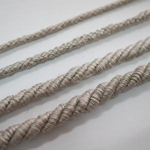 Linen Twisted Cord, Linen cord, Linen trim, Linen ribbon, Linen lace trim, natural trim, natural cord, linen gray, linen round cord, gray