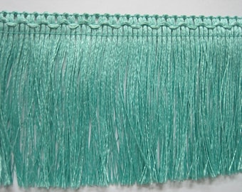 1 Yard 3" Aqua Green Chainette Fringe, Green Trim, Fringe tassel trim, Chainette trim, Green tassel, Green tassel trim, Wholesale, teal