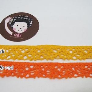 5 yards 9/16" Orange Crochet Lace Trim, Lace Trim, Crochet Lace Trim, Lace Trim Ribbon, orange lace trim, orange lace, orange ribbon trim