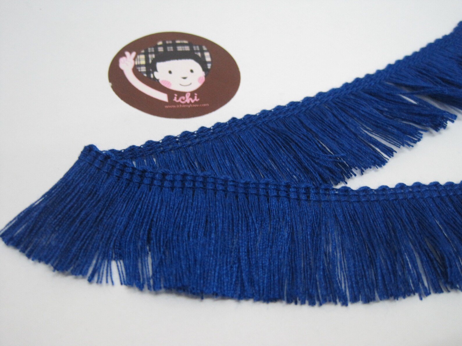 5 Yards Azure Cotton Tassel Trim Blue Trim Blue Tassel Etsy