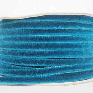 5 Yards 1/4" Aqua Blue Velvet Ribbon, Blue Ribbon, Ribbon Lot ...