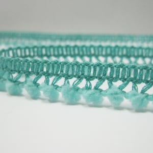 5 yards Aqua Green Tiny Pom Pom Trim, Mini Pom Pom Trim, Tiny Pom Pom Trim, Groene trim, Groothandel trim, Groene pom pom franje, groene kant