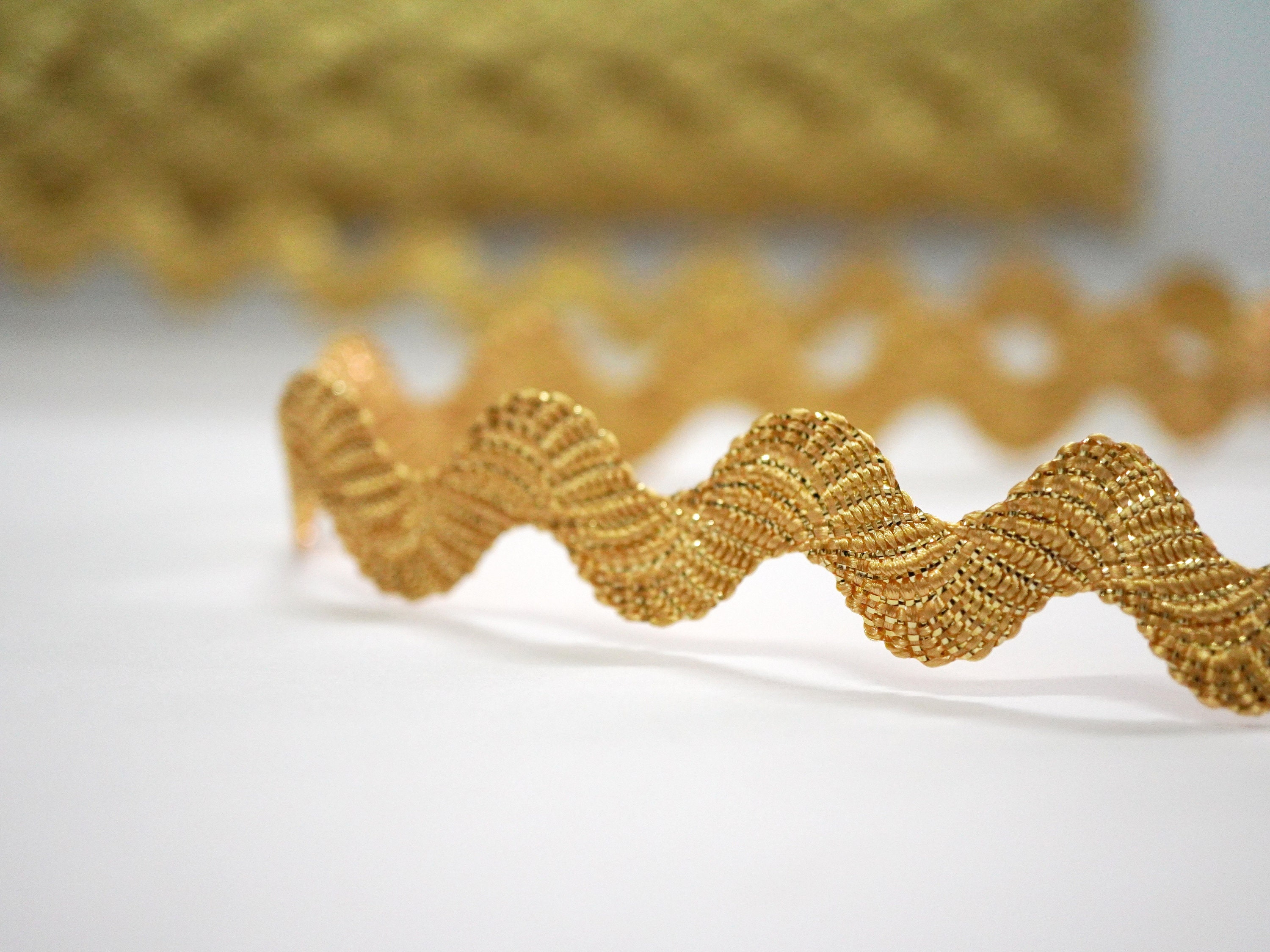 5 Yards Gold Rick Rack With Silver/gold Metallic, Gold Metallic Rick ...