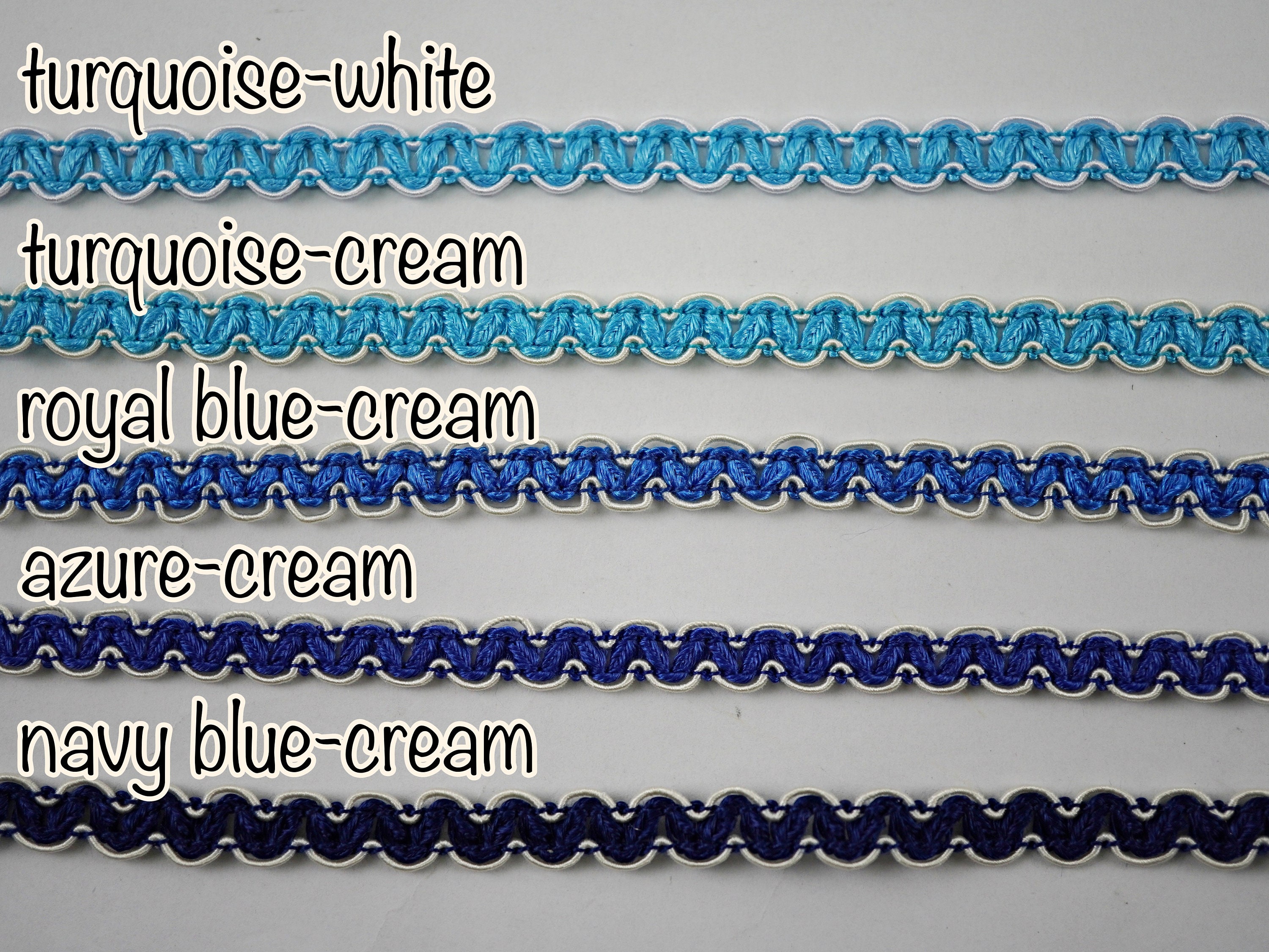 5 Yards Blue Rick Rack, Rick Rack Trim, Zig Zag Trim, Zig Zag, Ric Rac ...