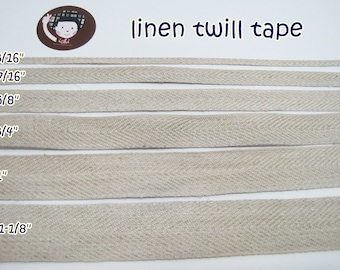 5 yards Linen Herringbone tape, Linen Twill Tape, Unbleached Linen Trim, Linen braided, natural trim, natural tape,twill tape for masks