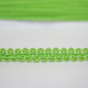 5 Yards 3/16" Lime Green Gimp Braided Trim, Gimp Braid, Braided Cord, Braided Gimp Trim, Scroll Braid Trim, Green braided trim, Green trim