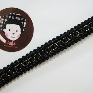 5 Yards 1/2&quot; Black Gimp Braid Trim, Gimp Braid, Braided Gimp Trim, Scroll Braid Trim, Chinese Braided Trim, black trim, vintage trim, black