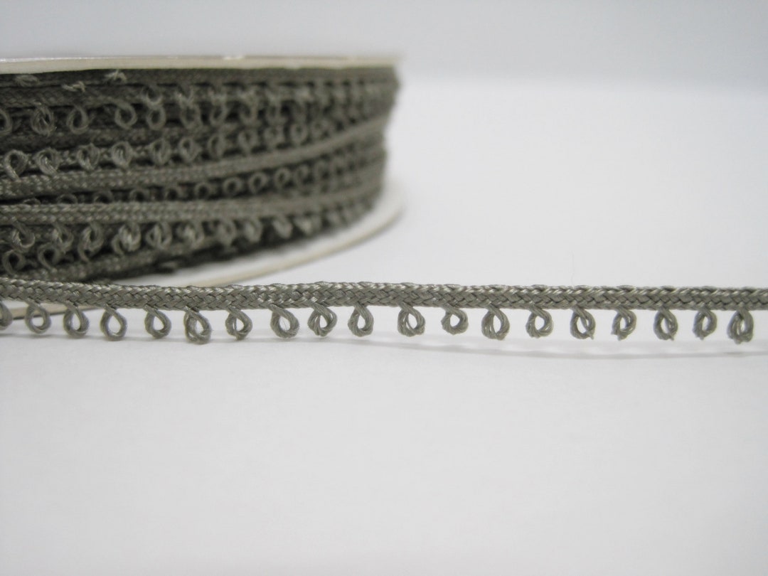5 Yards Gray Picot Trim, Picot Edge Trim, Picot Edge Ribbon, Picot Lace
